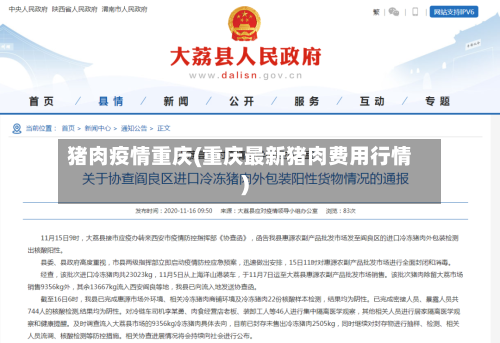 猪肉疫情重庆(重庆最新猪肉费用行情)