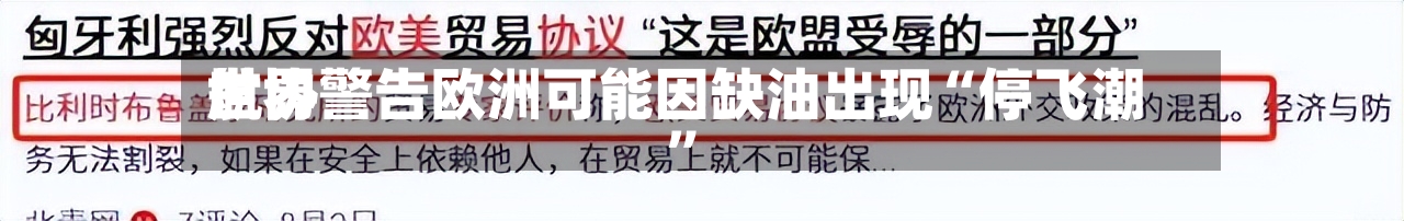 世界航协警告欧洲可能因缺油出现“停飞潮”-第3张图片