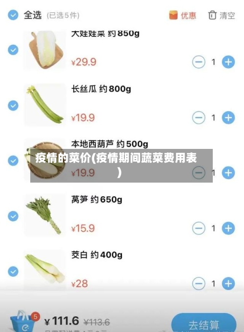 疫情的菜价(疫情期间蔬菜费用表)
