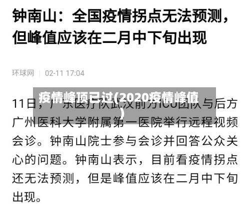 疫情峰顶已过(2020疫情峰值)-第3张图片